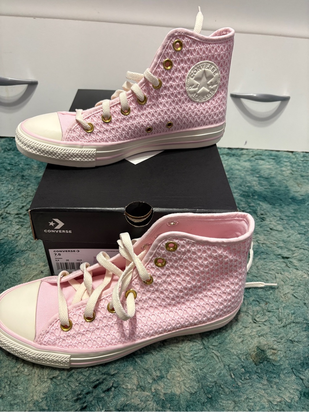 Converse High Top Sneaker - Light Pink with White Accents - Picture 10 of 12